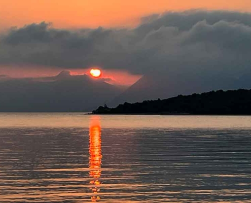 Meganisi Port Atheni sunset