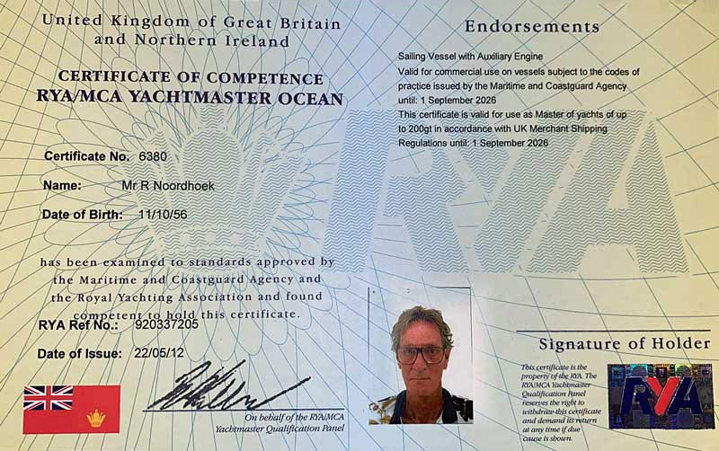 yachtmaster ocean certificate